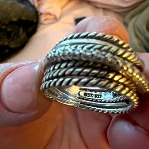 David Yurman The Crossover Collection® Wide Ring with Diamonds